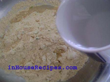 Add all ingredients in a big bowl except Oil and water. Now add water in small quantity multiple times while kneading the flour with your hands. We need to make smooth and soft dough here. Adding small quantity of water multiple times ensures that you are not spoiling your entire flour if you add more water than required accidentally.